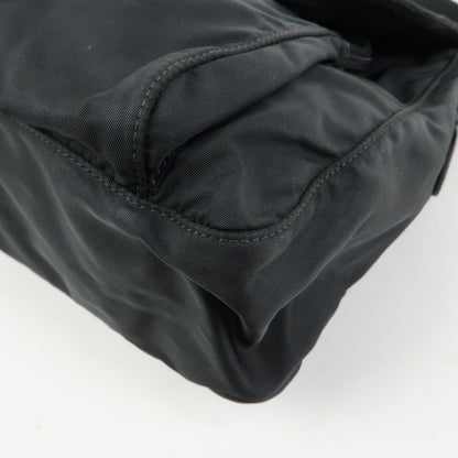 Prada Zip Buckle Messenger Tessuto, Black, Nylon, Handbag