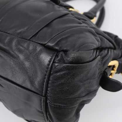 Prada Gaufre Convertible Satchel Nappa Leather, Black, Leather, Handbag
