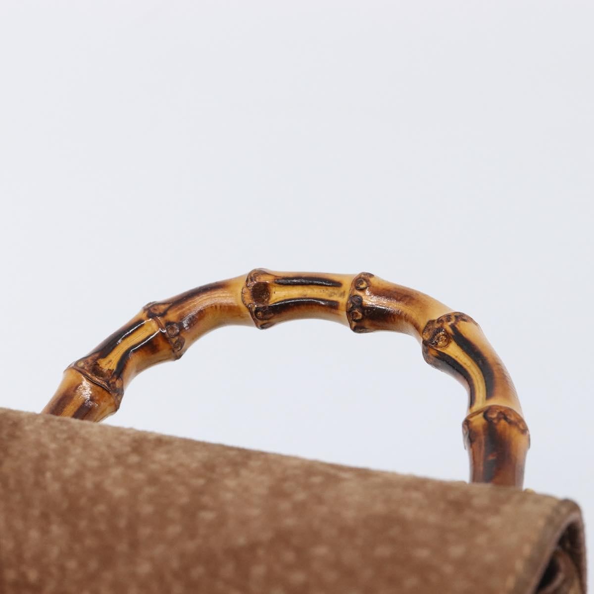 Gucci Vintage Bamboo Suede, Brown, Suede, Backpack