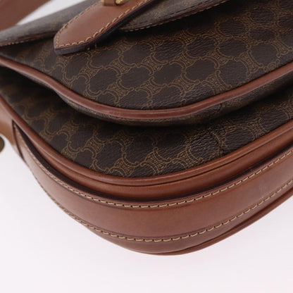 Celine Macadam Shoulder Canvas, Brown, Canvas, Crossbody Bag