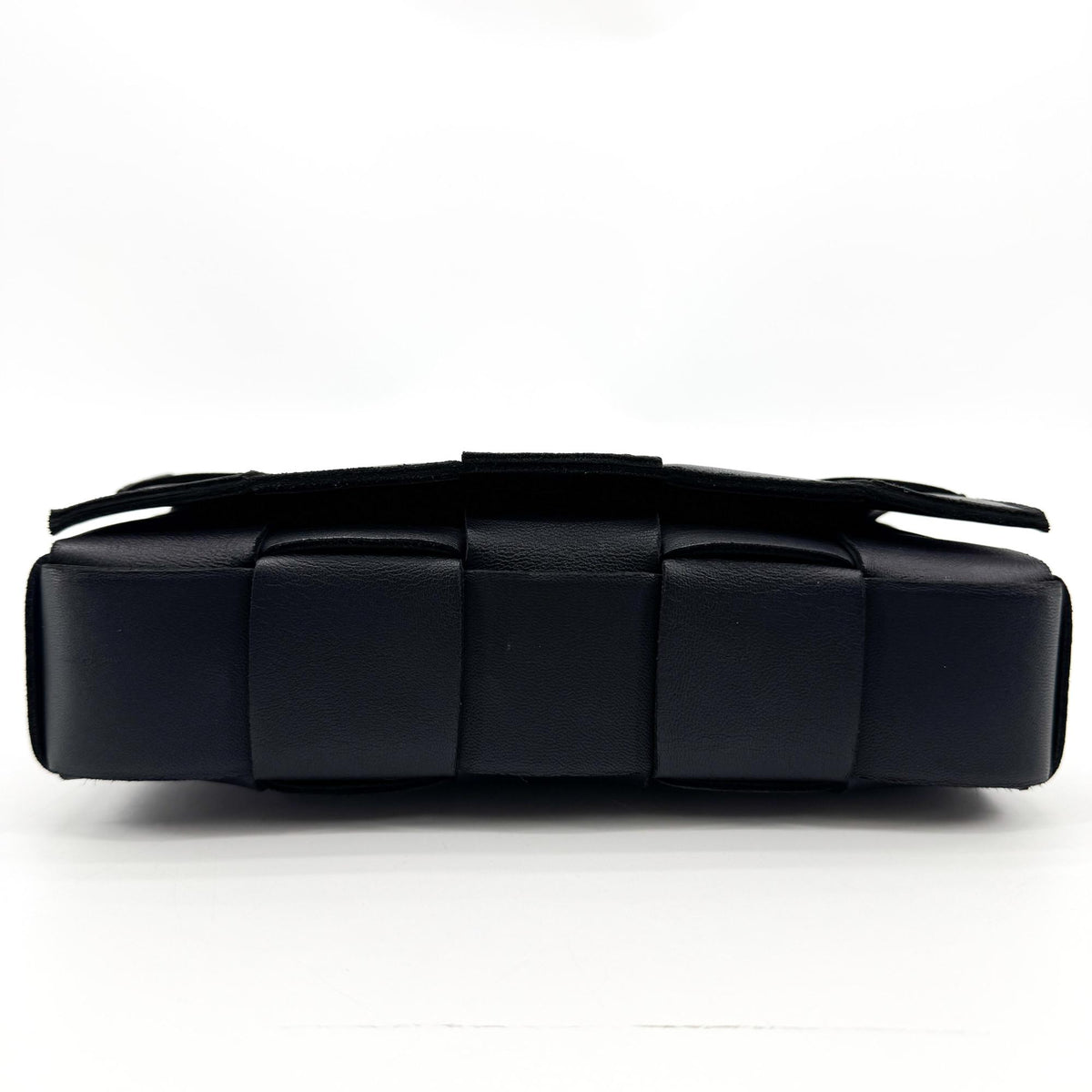 Bottega Veneta Cassette Maxi Intrecciato Leather, Black, Leather, Crossbody Bag