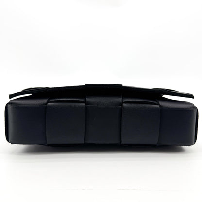 Bottega Veneta Cassette Maxi Intrecciato Leather, Black, Leather, Crossbody Bag