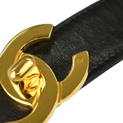 Chanel CC Turnlock Belt Leather, Black, Leather, Belt