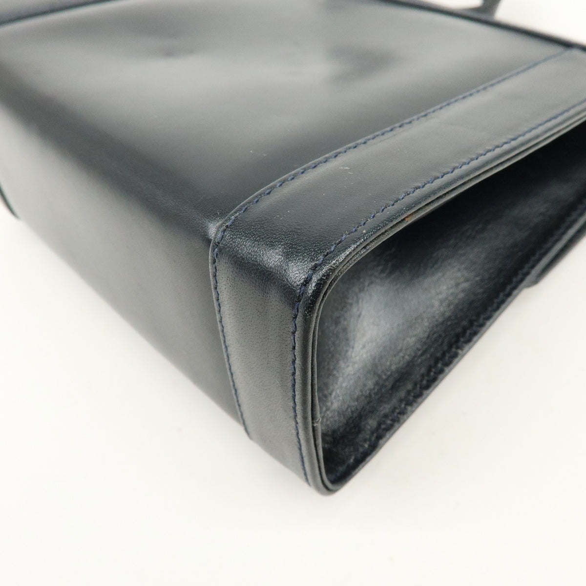Salvatore Ferragamo Vintage Gancini Flap Leather, Navy, Leather, Shoulder Bag