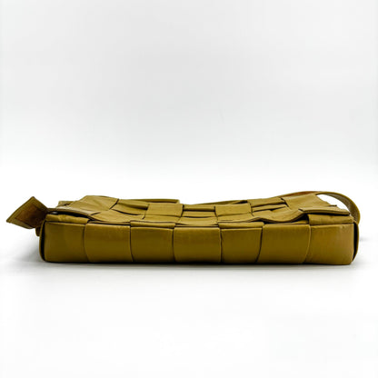 Bottega Veneta Fun Cassette Maxi Intrecciato Leather, Yellow, Leather, Crossbody Bag