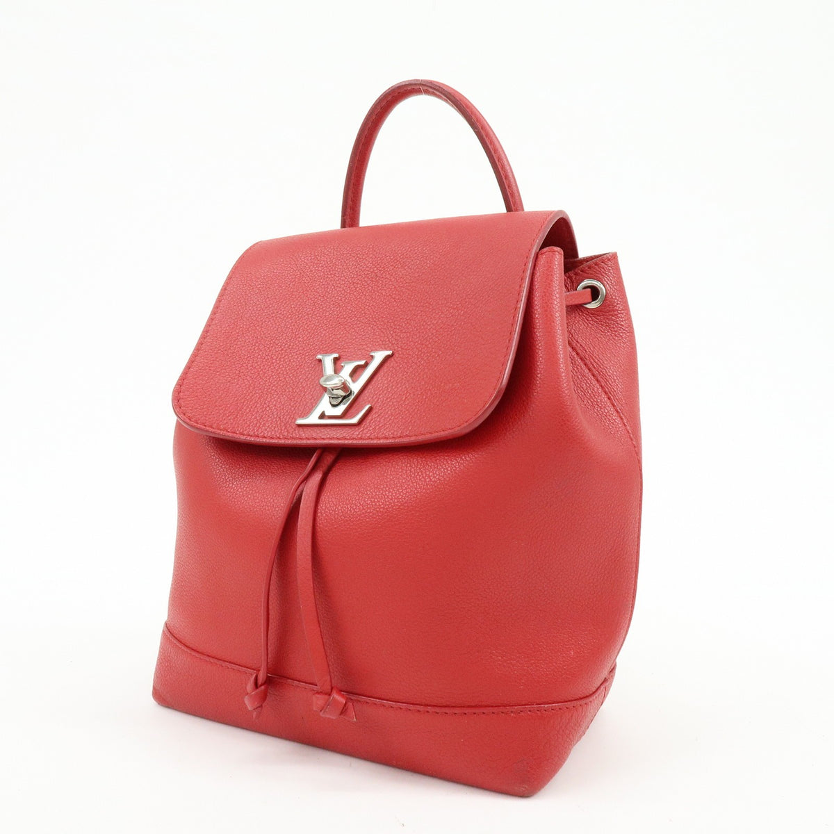 Louis Vuitton Lockme Leather, Red, Leather, Backpack
