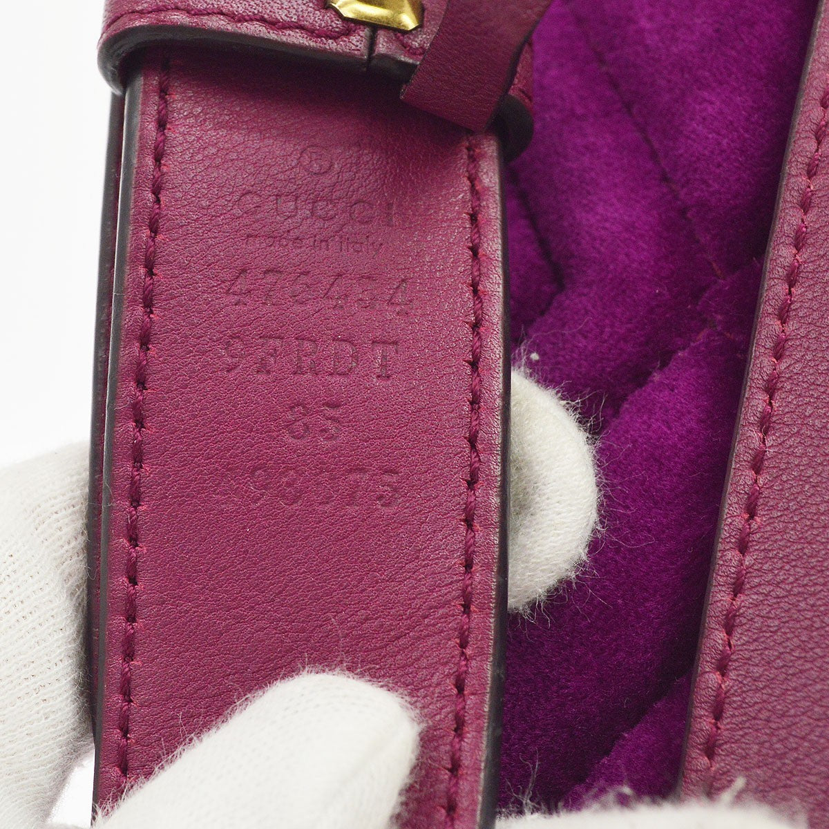 Gucci GG Marmont Belt Matelasse Velvet, Purple, Velvet, Handbag