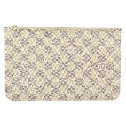 Louis Vuitton Neverfull Pochette Damier, White, Canvas, Clutch