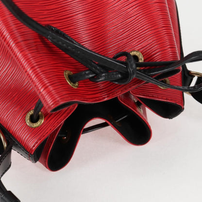 Louis Vuitton Bicolor Petit Noe Epi Leather, Red, Leather, Handbag