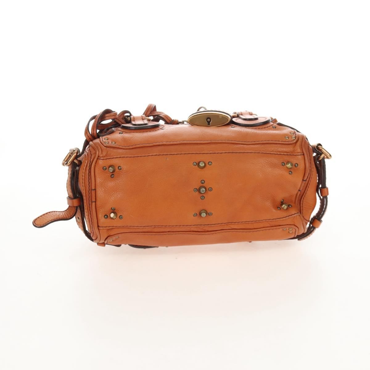 Chloe Paddington Lock Leather, Orange, Leather, Handbag