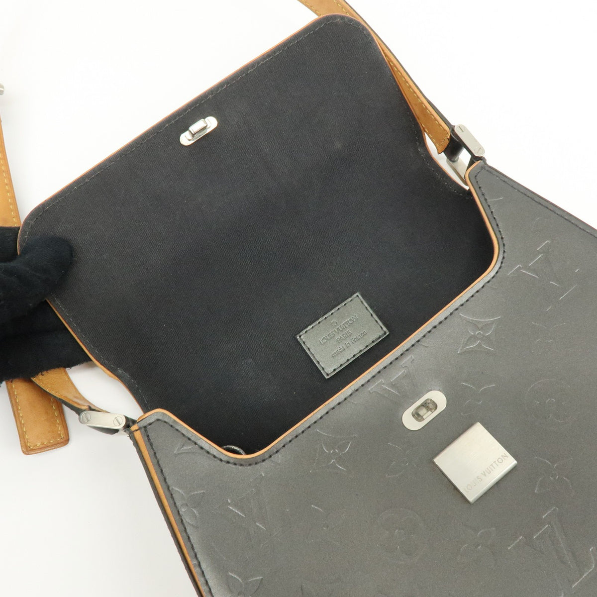Louis Vuitton Mat Webster Street Monogram Vernis, Black, Leather, Handbag