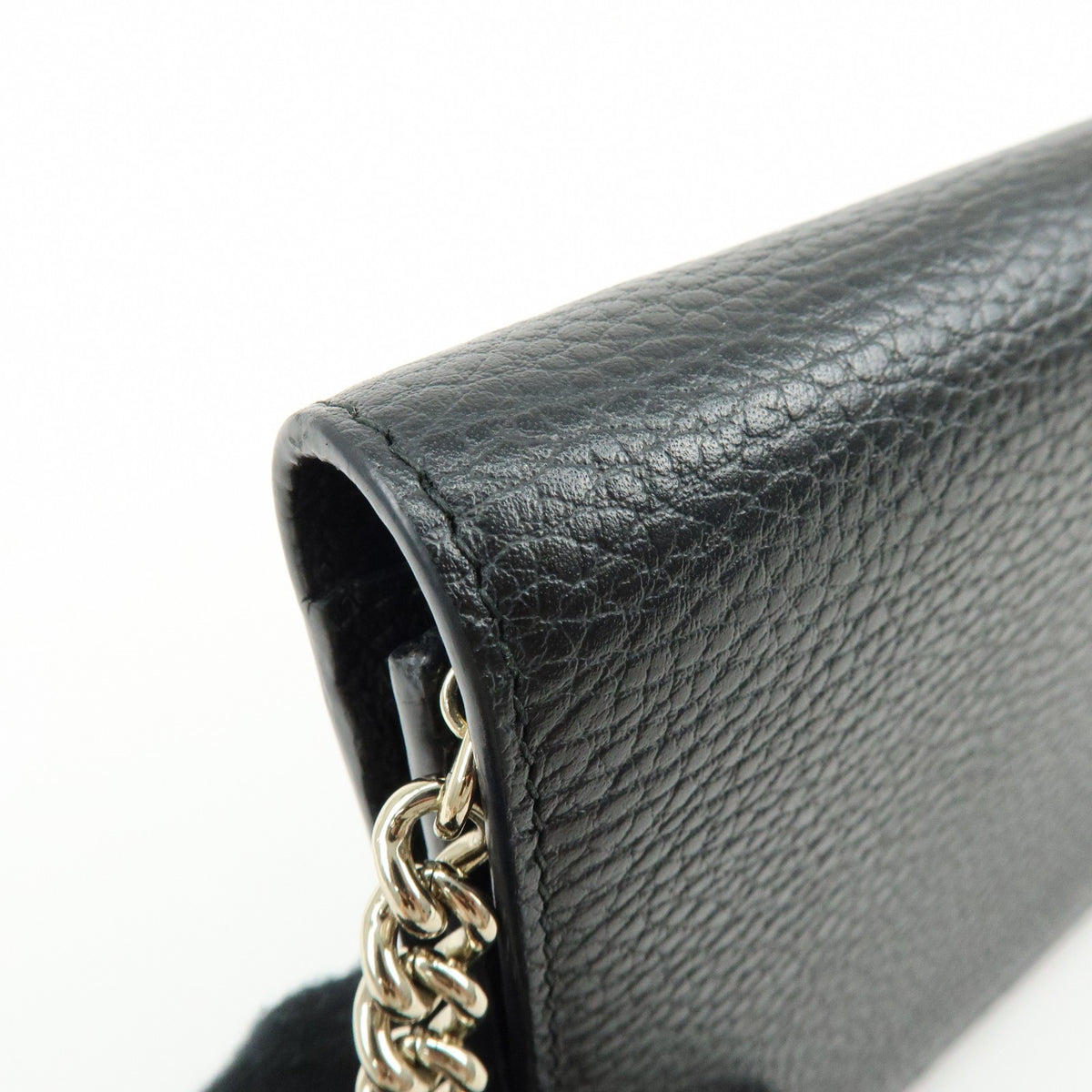 Gucci Betty Chain Wallet (Outlet) Leather, Black, Leather, Crossbody Bag
