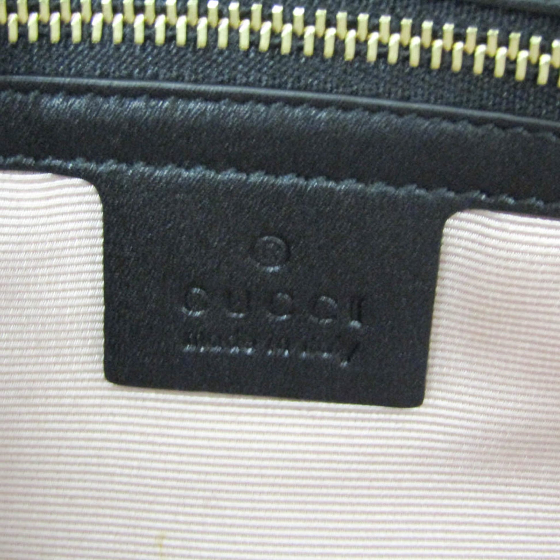 Gucci Arli Top Handle Leather, Black, Leather, Handbag