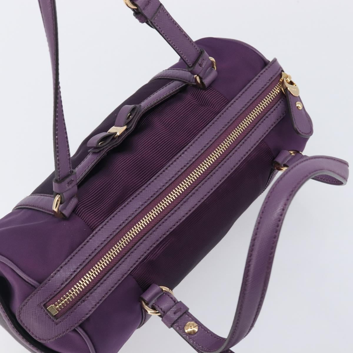 Salvatore Ferragamo Vara Bow Cylinder Bag Nylon, Purple, Nylon, Shoulder Bag