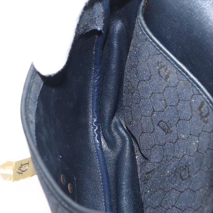 Christian Dior Vintage Honeycomb Flap Canvas and Leather, Black, Canvas, Shoulder Bag