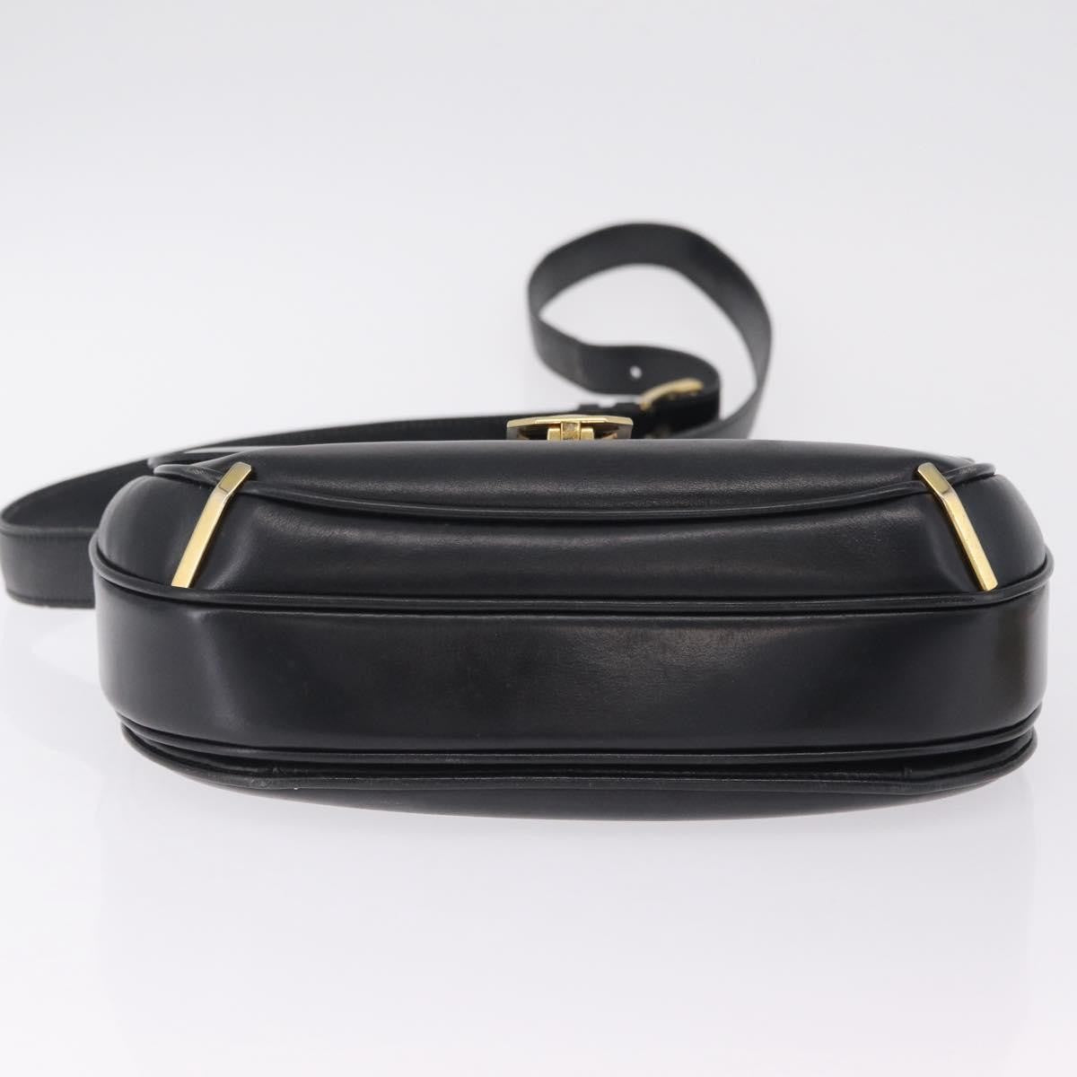 Celine Shoulder Leather, Black, Leather, Shoulder Bag