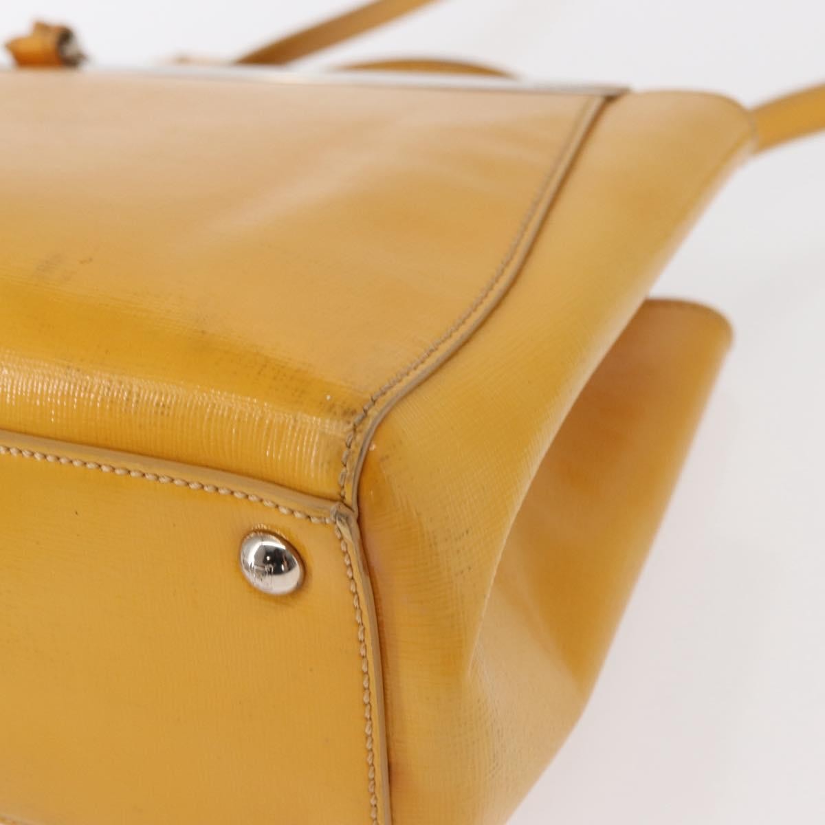 Fendi 2Jours Leather, Yellow, Leather, Handbag