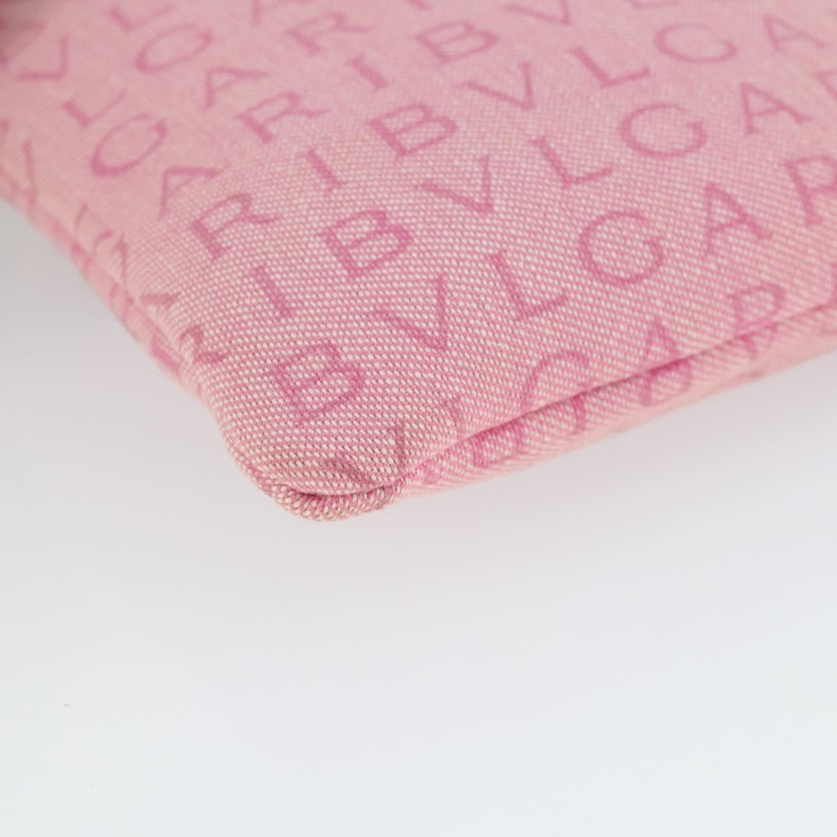 Bvlgari Logomania Canvas with Leather, Pink, Canvas, Shoulder Bag