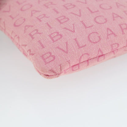 Bvlgari Logomania Canvas with Leather, Pink, Canvas, Shoulder Bag