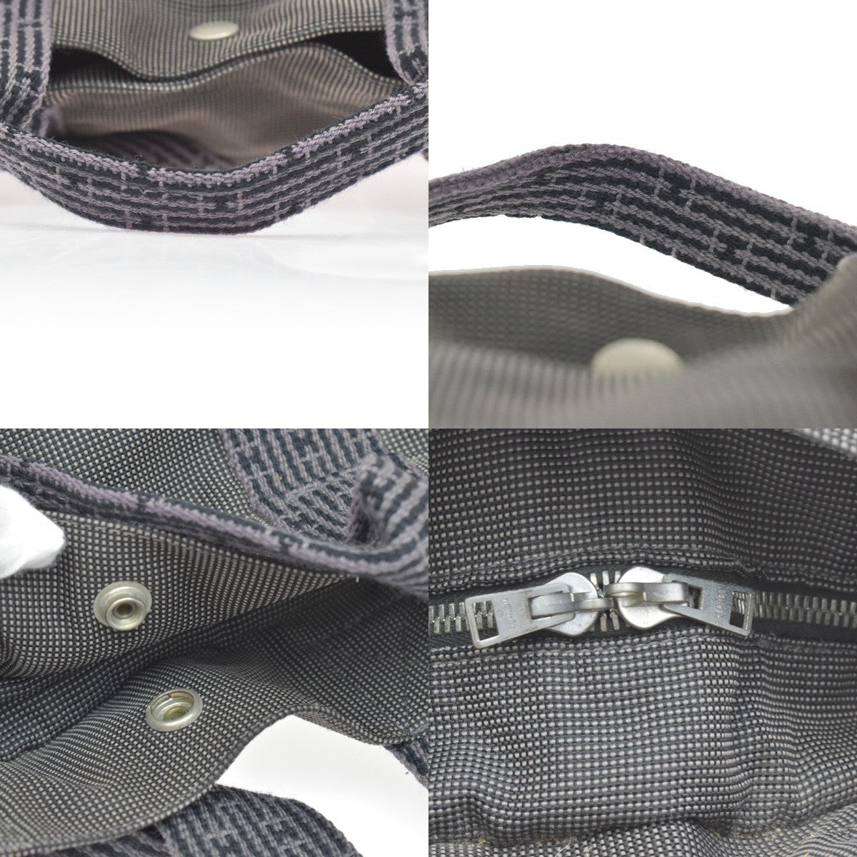 Hermes Herline Canvas, Gray, Canvas, Backpack