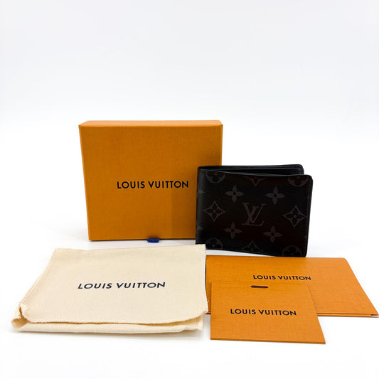 Louis Vuitton Multiple Monogram Eclipse Canvas, Black, Leather, Wallet