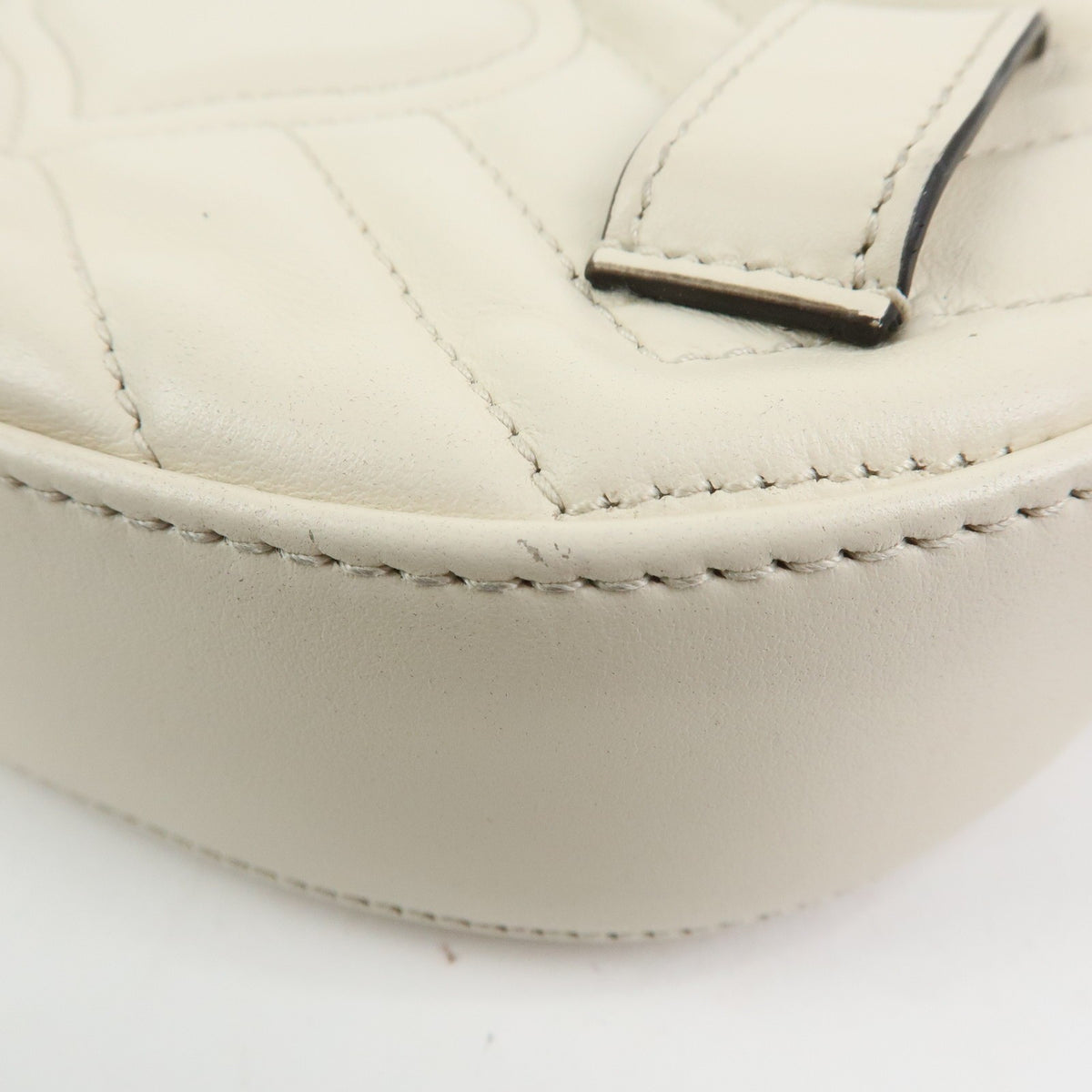 Gucci GG Marmont Belt Embellished Matelasse Leather, Beige, Leather, Handbag