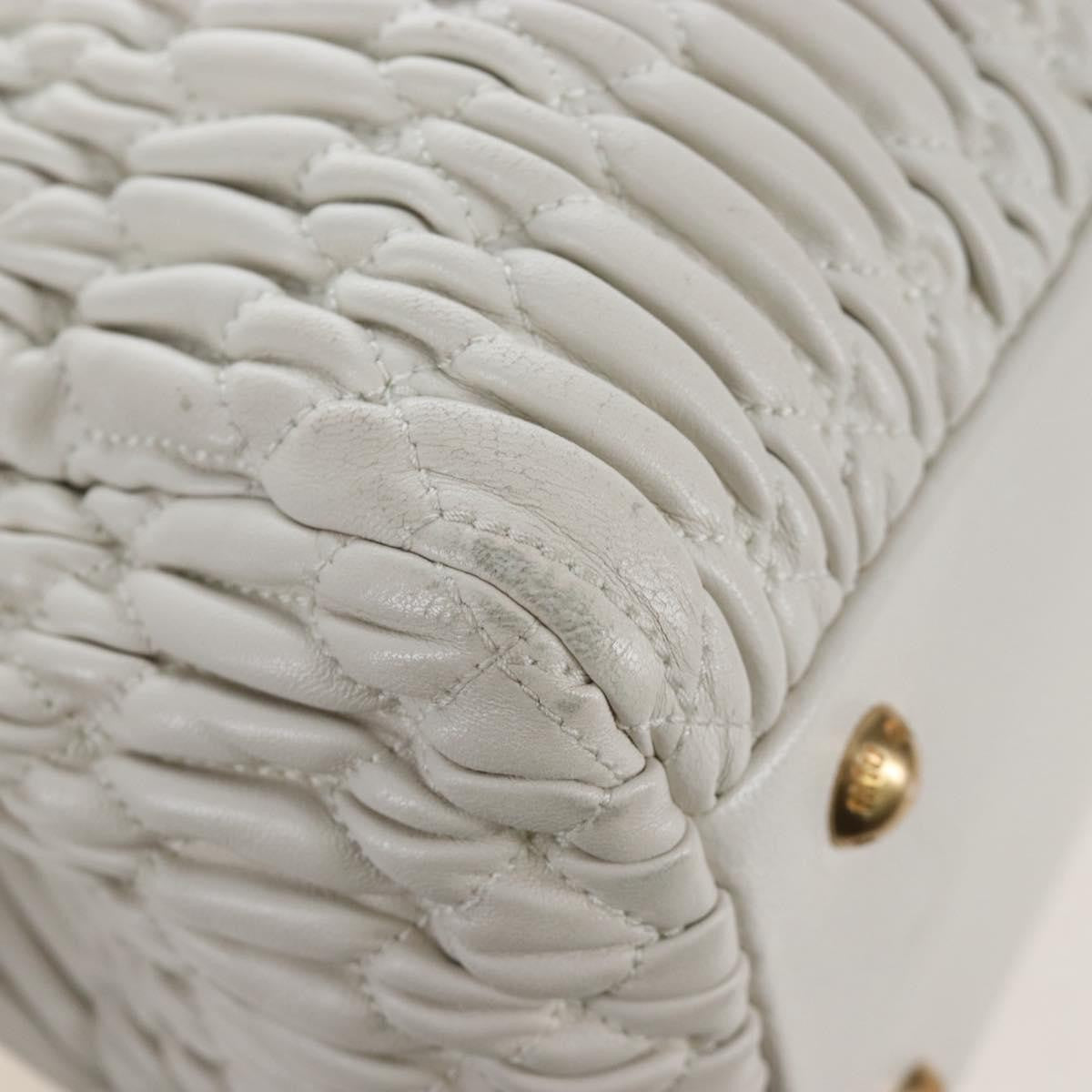 Miu Miu Crystal Convertible Matelasse Leather, White, Leather, Tote Bag