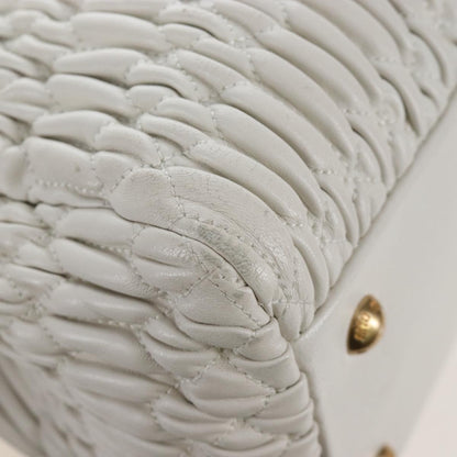 Miu Miu Crystal Convertible Matelasse Leather, White, Leather, Tote Bag