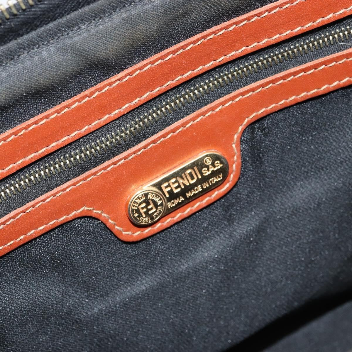 Fendi Vintage Pequin Convertible Boston Coated Canvas, Brown, Canvas, Handbag