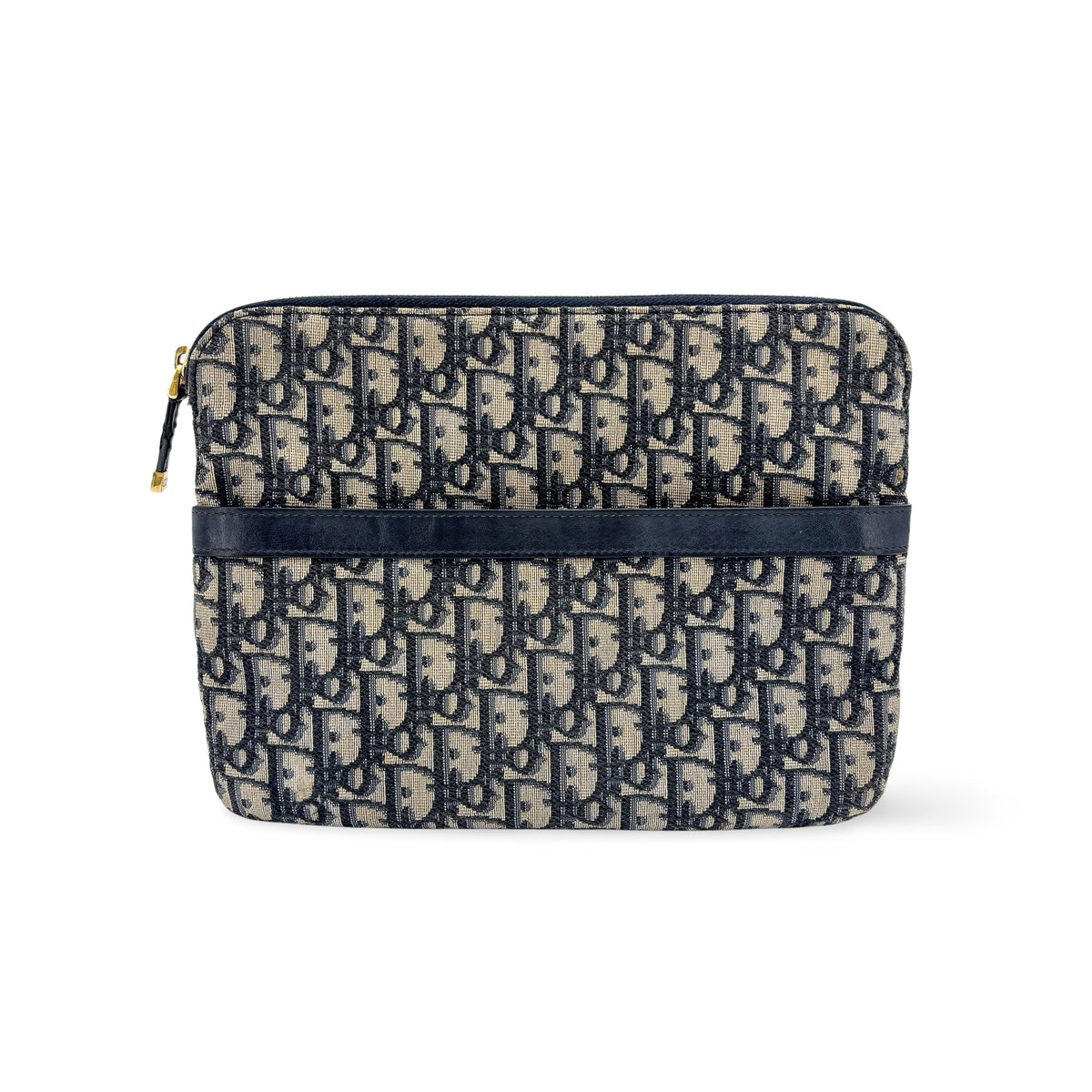 Christian Dior Travel Kit Oblique Canvas, Navy, Canvas, Toiletry Case