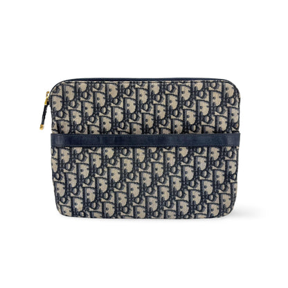 Christian Dior Travel Kit Oblique Canvas, Navy, Canvas, Toiletry Case