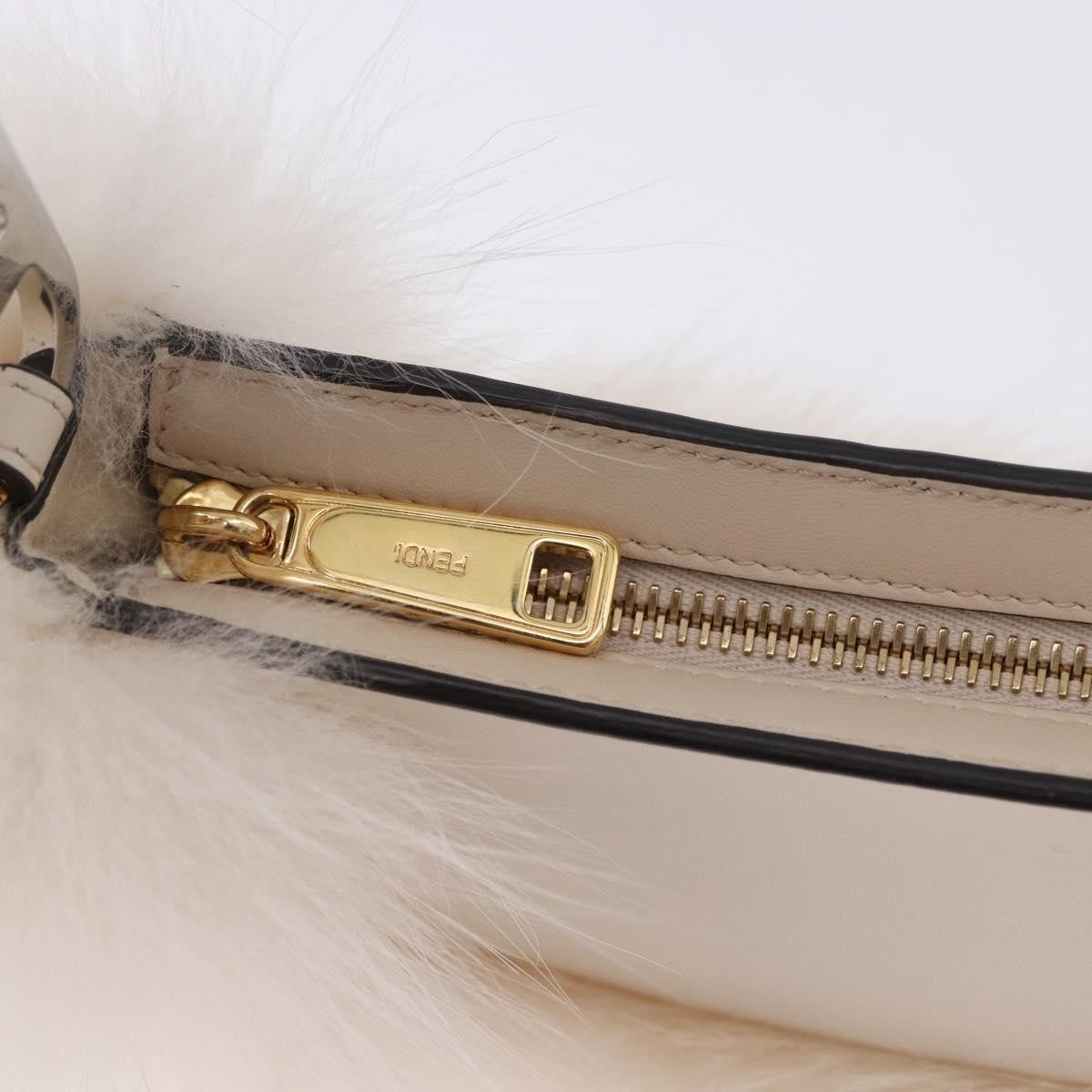 Fendi O'Lock Swing Leather with Fur, White, Leather, Shoulder Bag