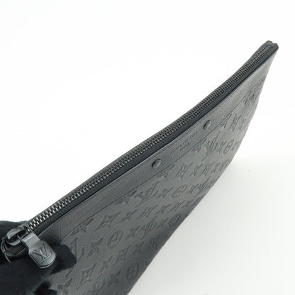 Louis Vuitton Pochette To-Go Monogram Shadow Leather, Black, Leather, Clutch