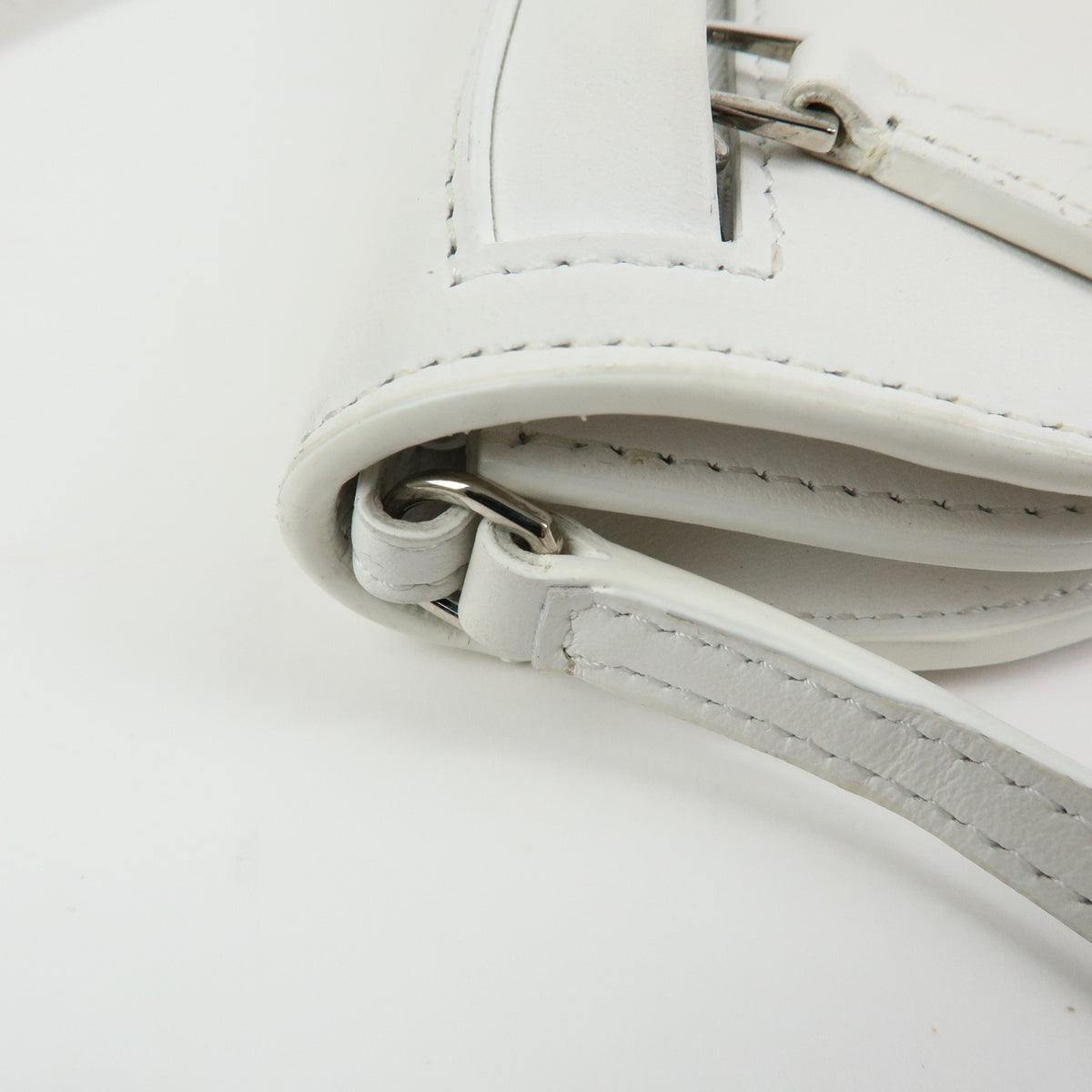 Burberry Olympia Flap Leather, White, Leather, Handbag