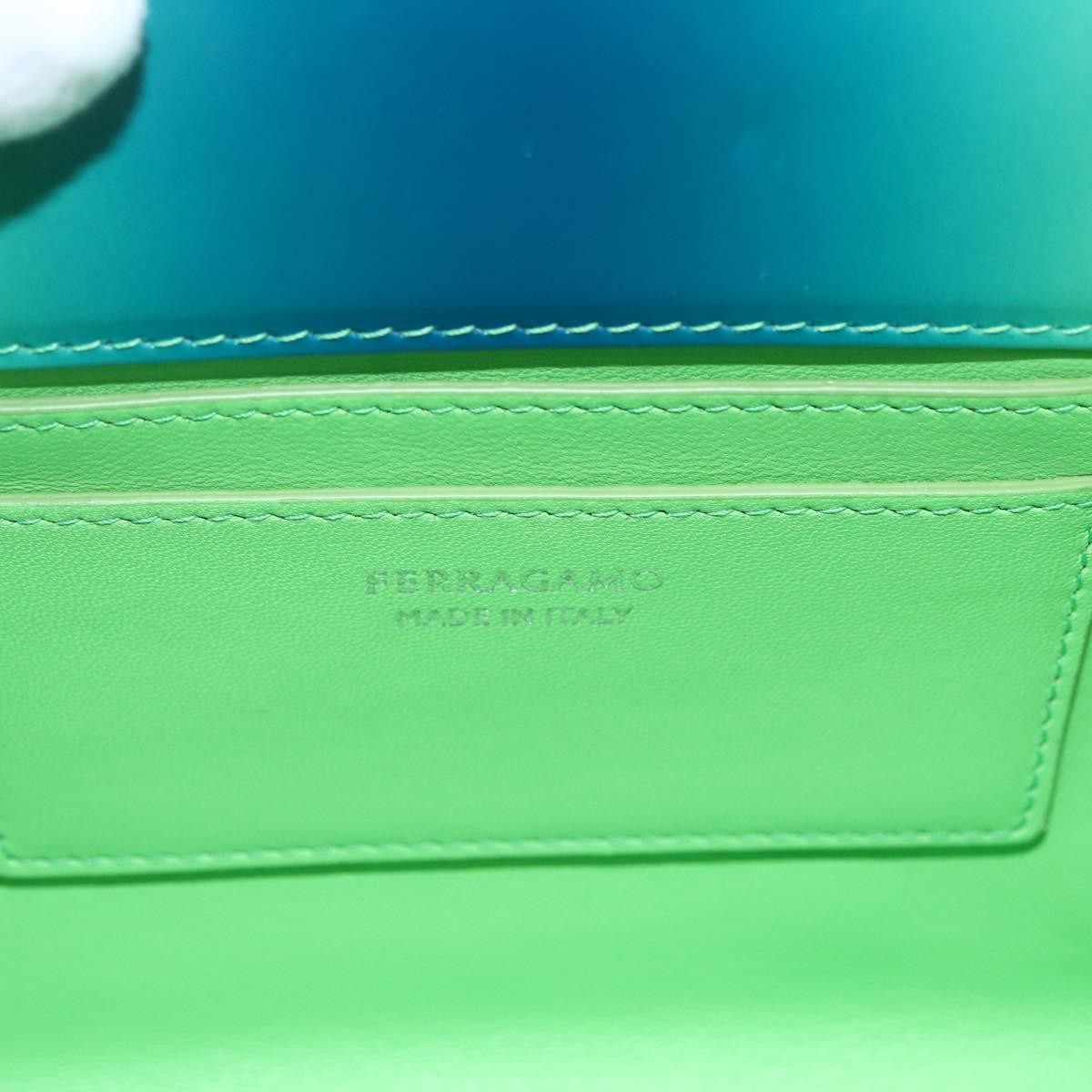 Salvatore Ferragamo Wanda Top Handle Shoulder Gradient Leather, Green, Patent Leather, Handbag