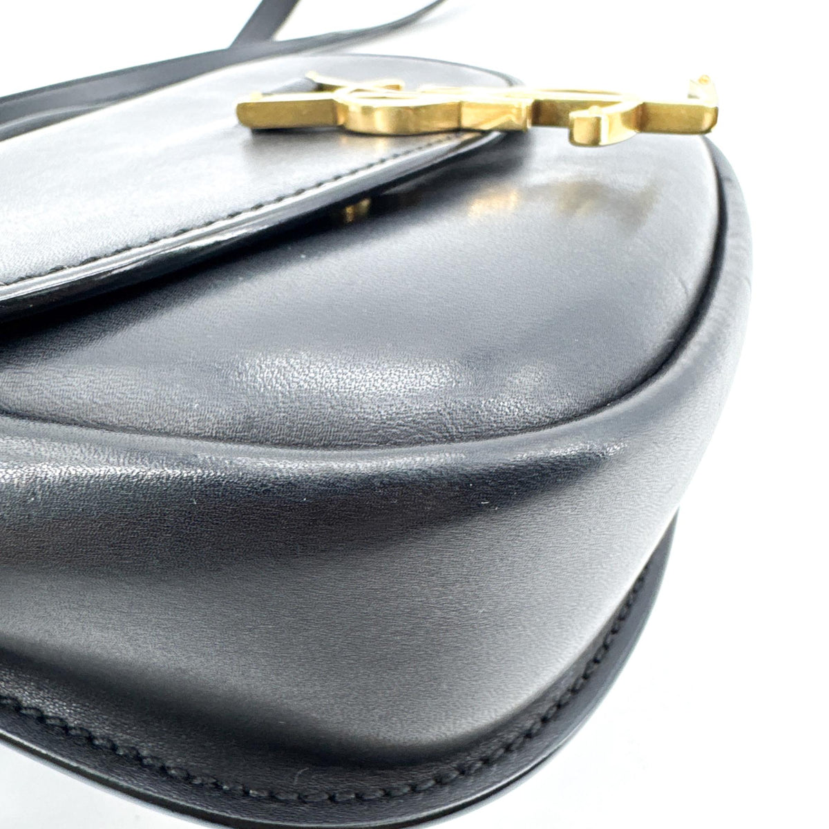 Saint Laurent Kaia Leather, Black, Leather, Shoulder Bag