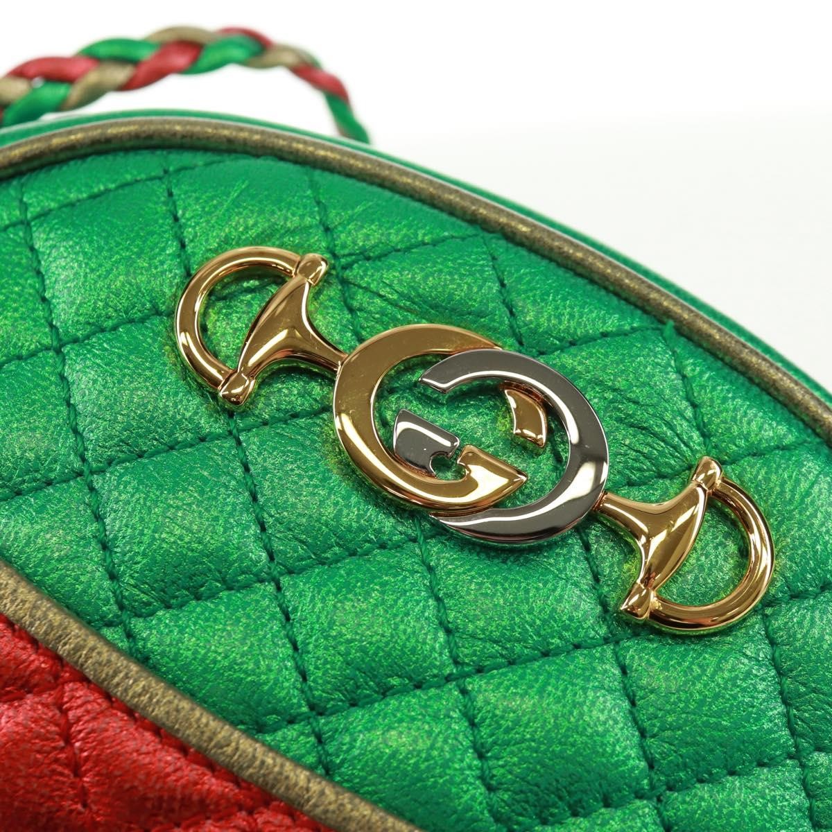 Gucci Trapuntata Camera Quilted Laminated Leather, Red, Leather, Shoulder Bag