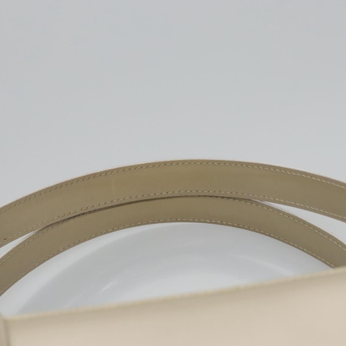 Christian Dior Pearl Lady Dior Patent leather, Beige, Patent Leather, Handbag