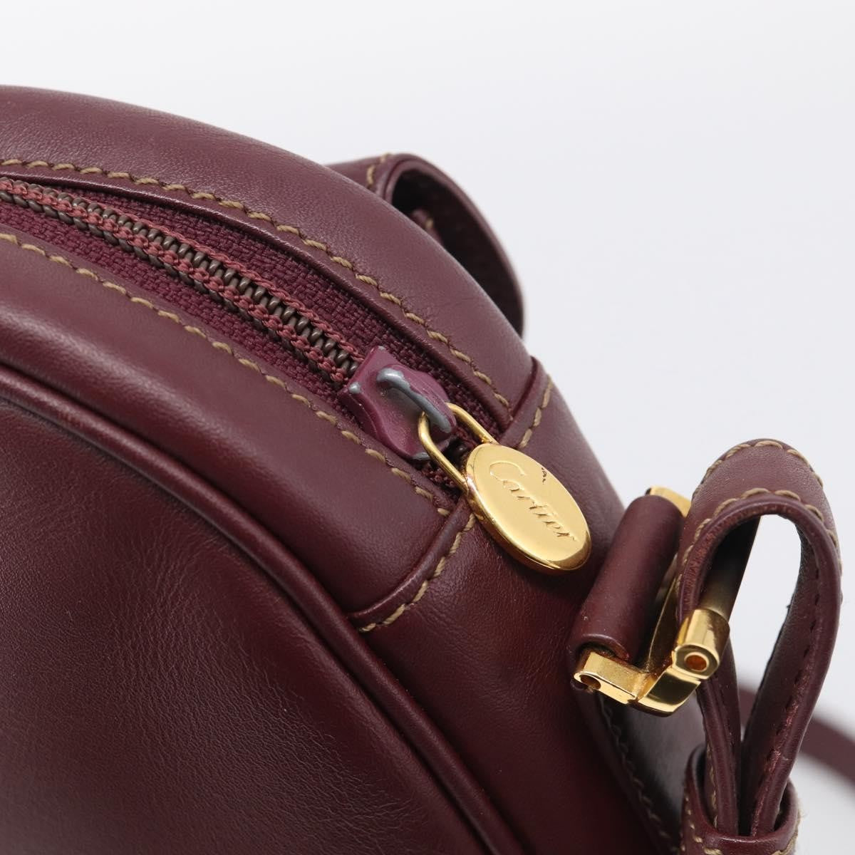 Cartier Must de Cartier Leather, Burgundy, Leather, Shoulder Bag