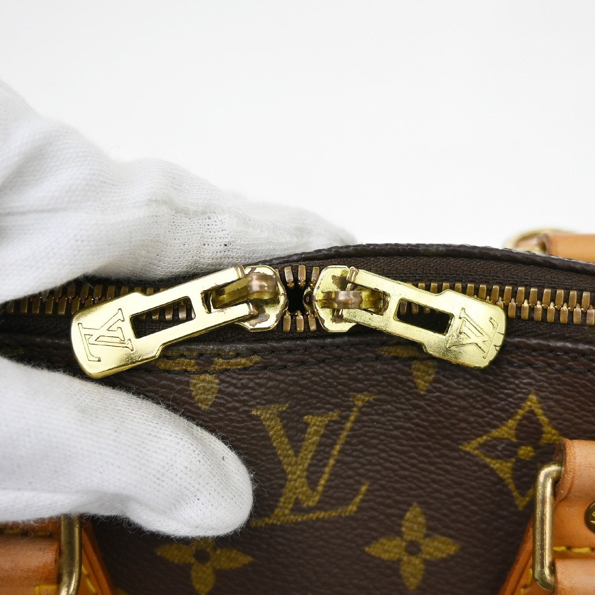 Louis Vuitton Alma Monogram, Brown, Canvas, Handbag