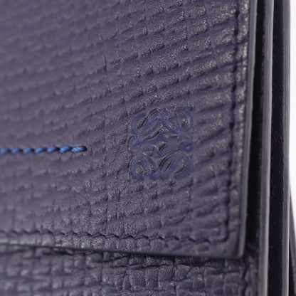 Loewe Anagram Trifold Flap Leather, Purple, Leather, Wallet
