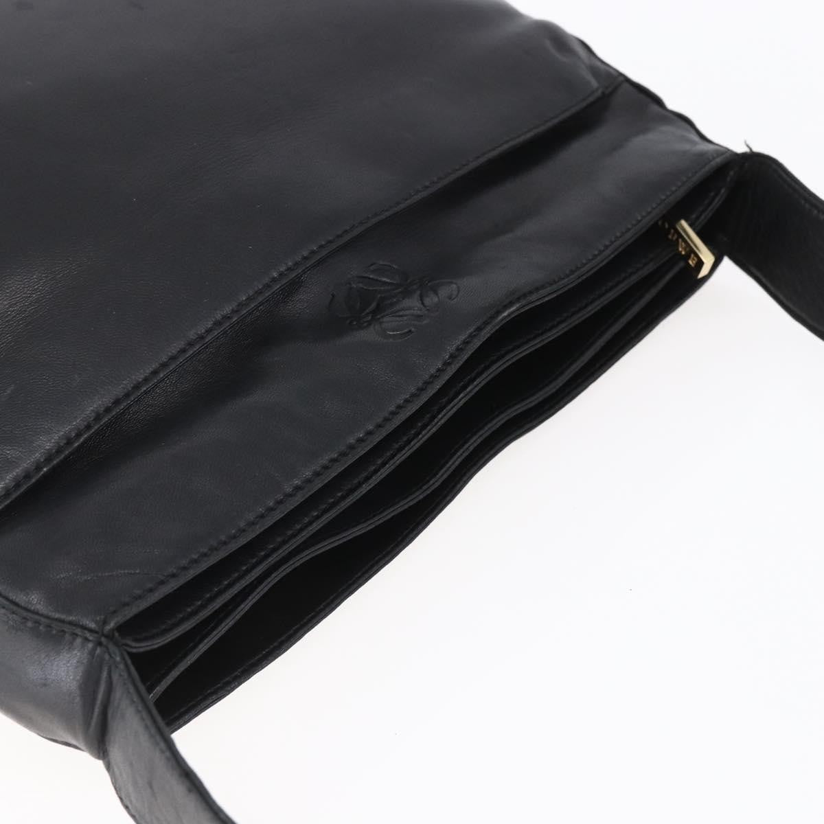 Loewe Anagram Leather, Black, Leather, Shoulder Bag