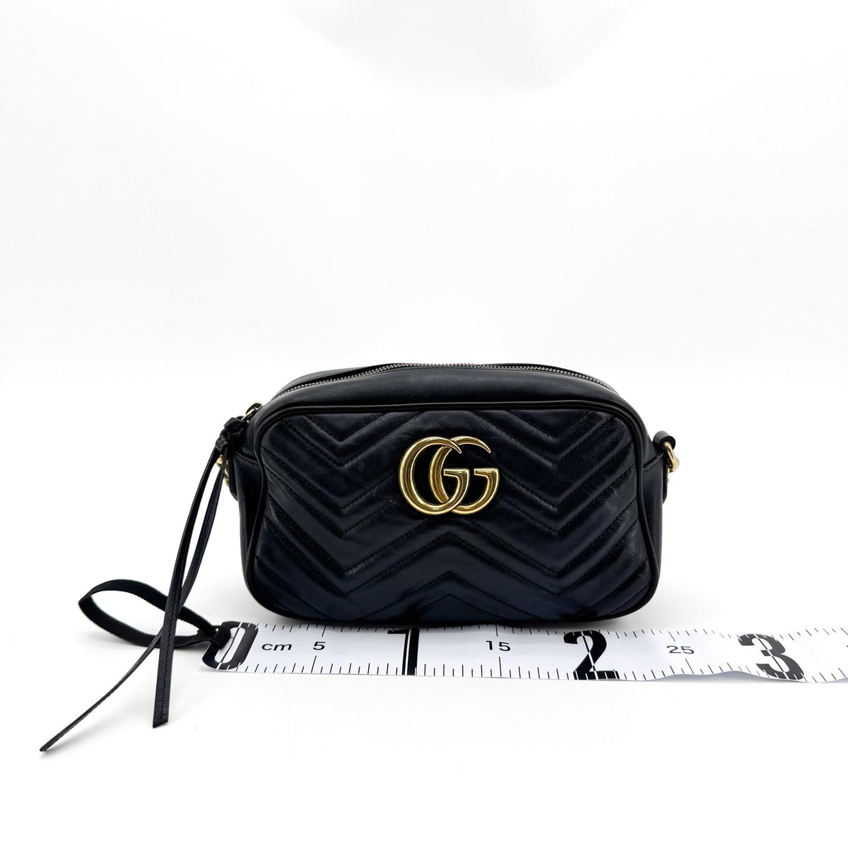 Gucci GG Marmont Matelasse Leather, Black, Leather, Shoulder Bag