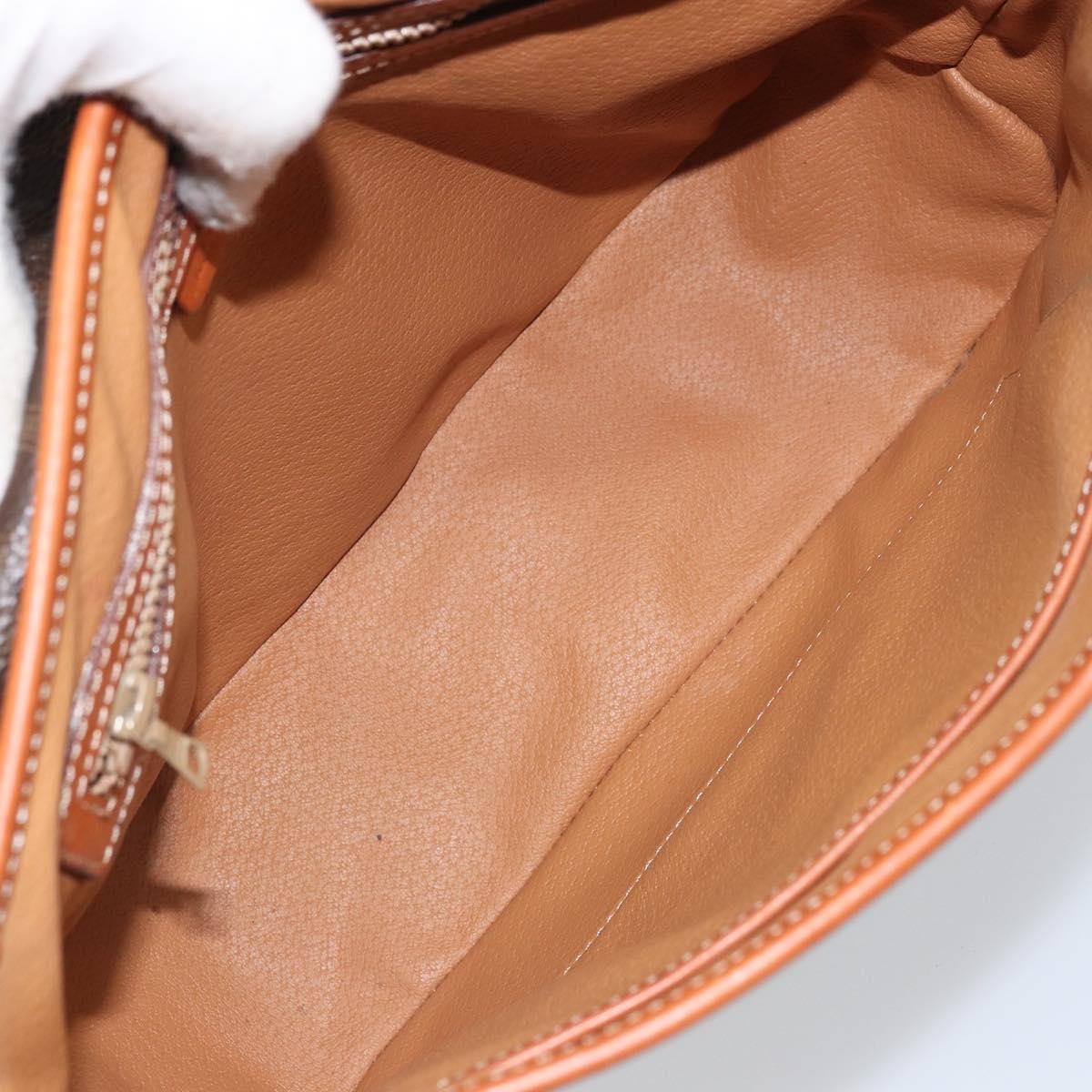 Celine Vintage Macadam Canvas, Brown, Canvas, Handbag
