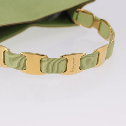 Salvatore Ferragamo Vala Canvas, Green, Canvas, Shoulder Bag