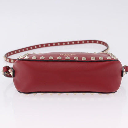 Valentino Garavani Rockstud Camera Leather, Red, Leather, Crossbody Bag