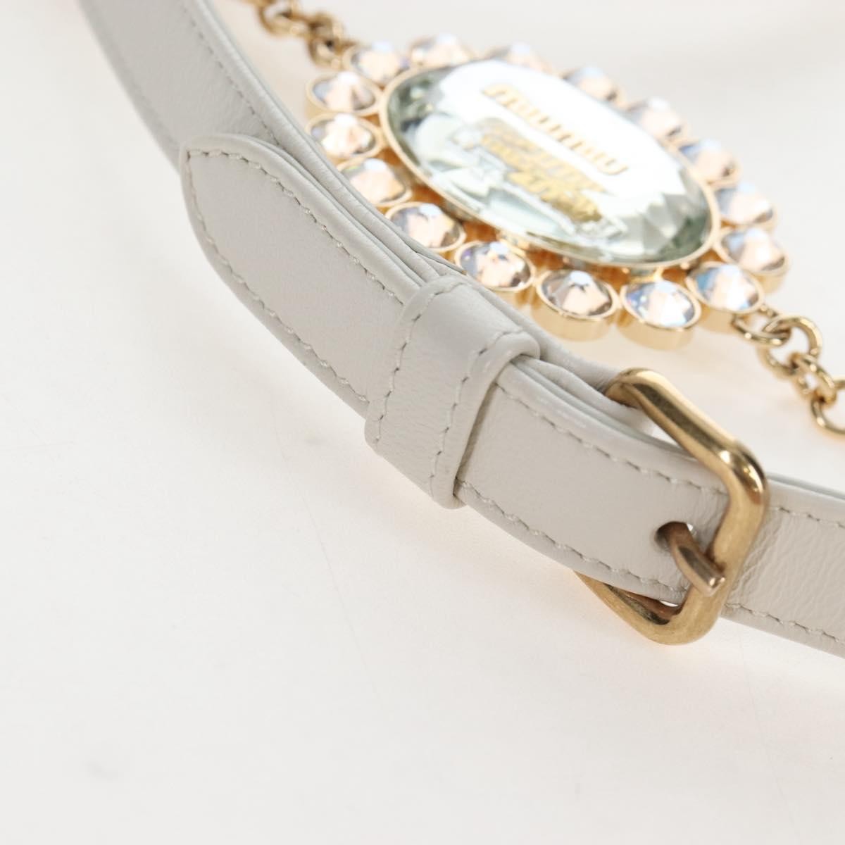 Miu Miu Crystal Convertible Matelasse Leather, White, Leather, Tote Bag