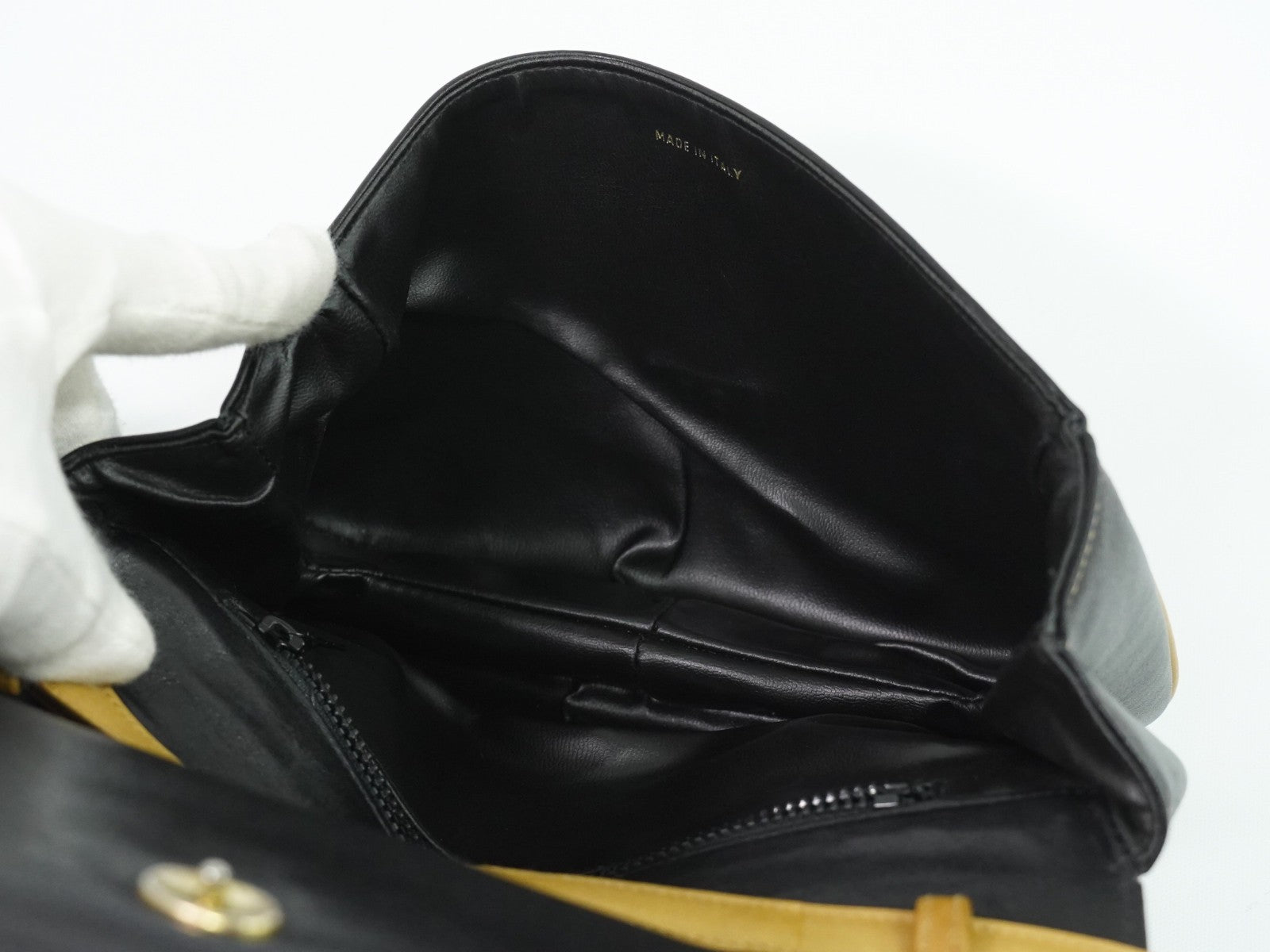 Celine Vintage Flap Leather, Black, Leather, Shoulder Bag