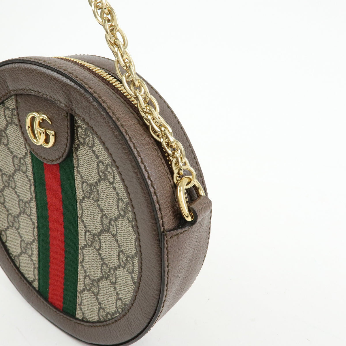 Gucci Ophidia Round GG Coated Canvas, Beige, Canvas, Shoulder Bag
