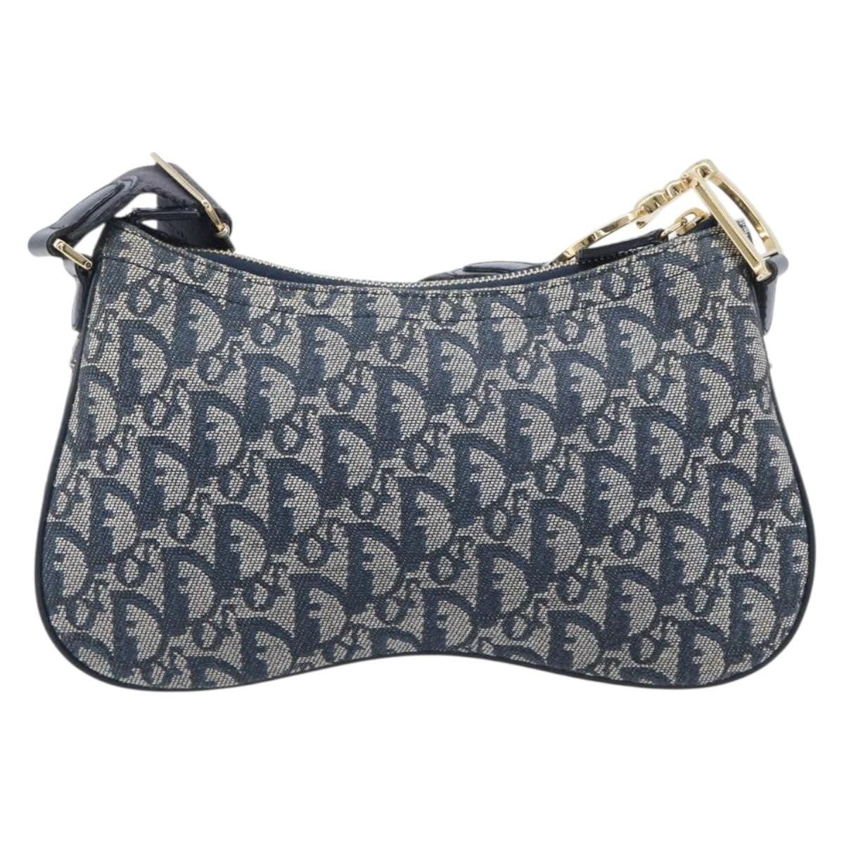 Christian Dior Saddle Messenger Oblique Canvas, Navy, Canvas, Clutch